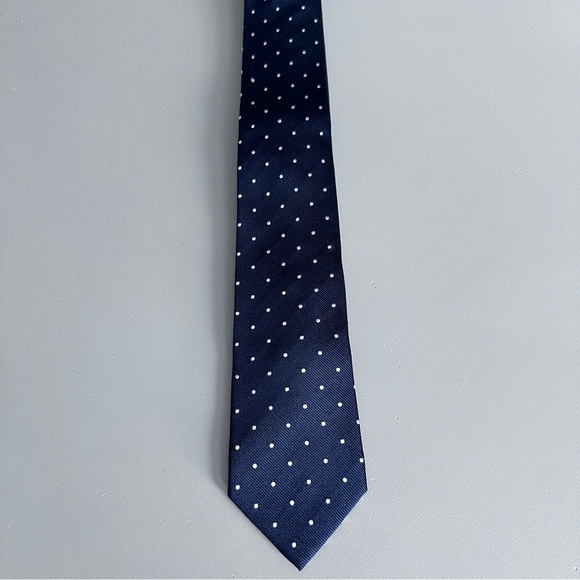 Silk Tie - Navy Dot - Picture 2 of 7